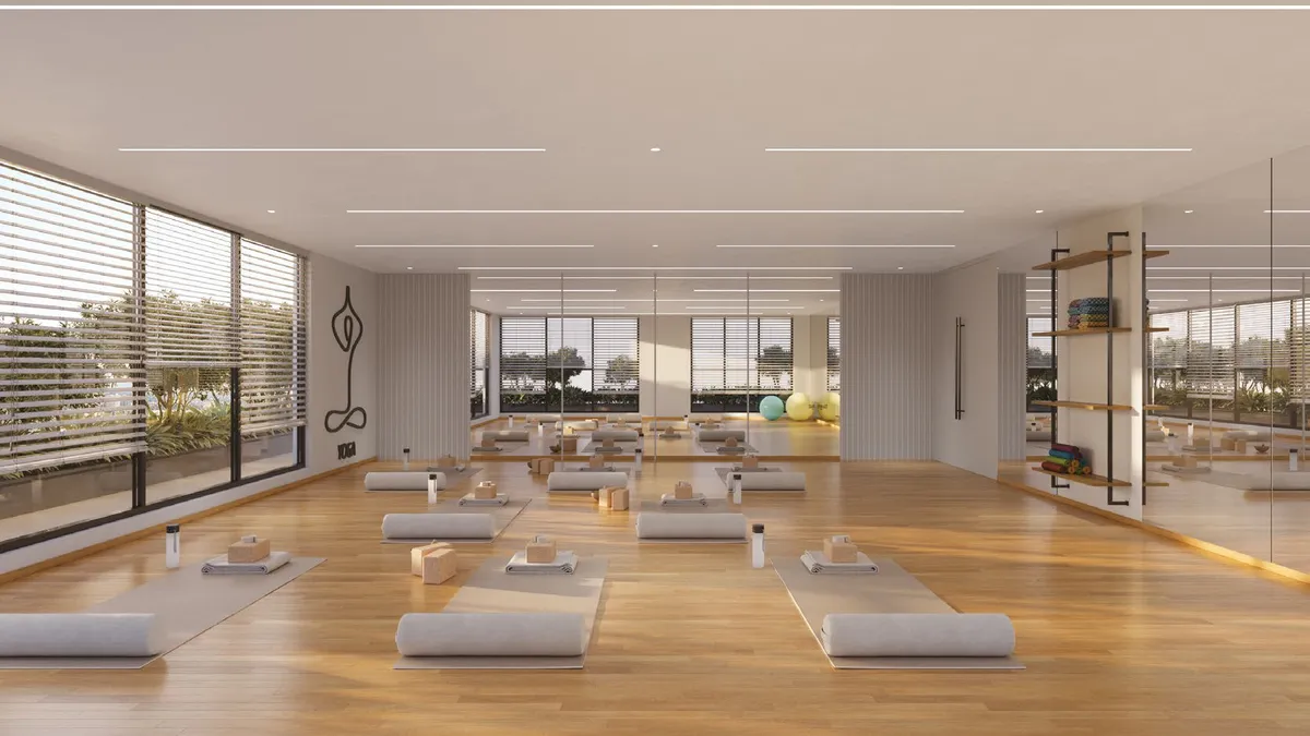 Yoga room at Hallmark Altus
